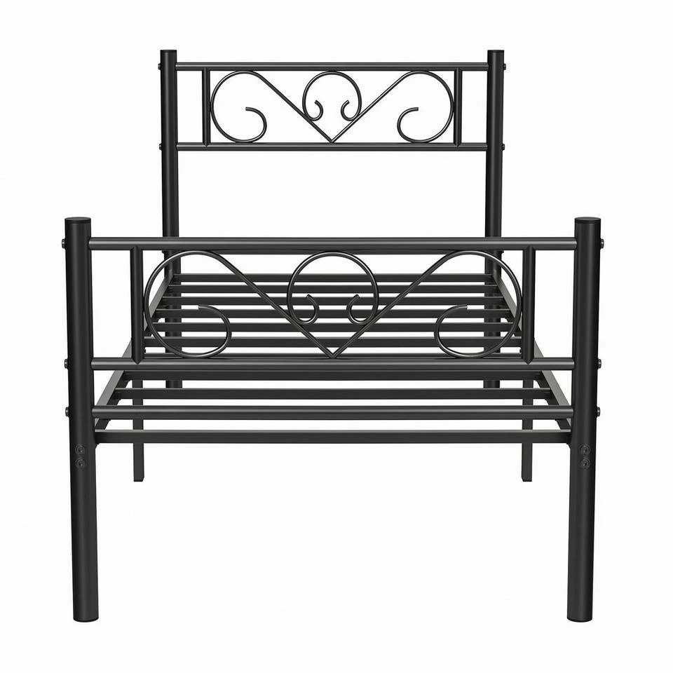 VASAGLE Metallbett »RMB061 RMB063«, Einzelbett, Doppelbett, mit Lattenrost und Bettgestell, für kleine Räume, Gästebett Schwarz, Weiß 18 VASAGLE Metallbett »RMB061 RMB063«, Einzelbett, Doppelbett, mit Lattenrost und Bettgestell, für kleine Räume, Gästebett Schwarz, Weiß – Bild 18