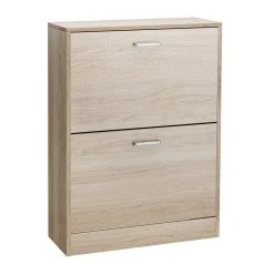 VASAGLE Schuhschrank »LBC602H LBC02WT« Schuhkommode, Trennwände verstellbar und abnehmbar, für 12 Paar Damenschuhe oder 8 Paar Herrenschuhe Eichefarben, Wei&szlig;