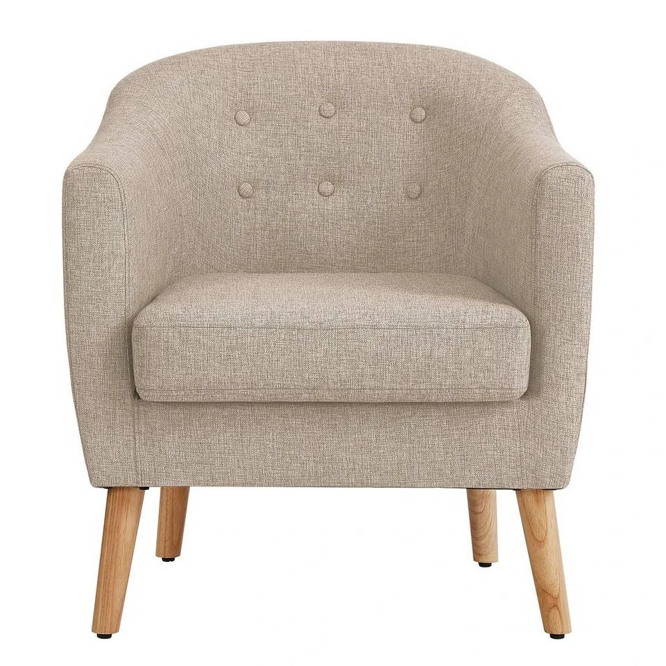 VASAGLE Relaxliege »LAC005G01 LAC005M01«, Loungesessel, mit Sitzkissen, Beine aus Massivholz, modern, für Wohnzimmer, Büro Beige, Grau 18 VASAGLE Relaxliege »LAC005G01 LAC005M01«, Loungesessel, mit Sitzkissen, Beine aus Massivholz, modern, für Wohnzimmer, Büro Beige, Grau – Bild 17