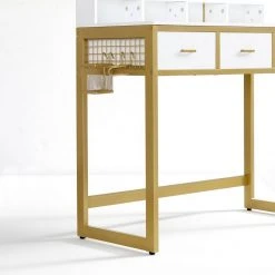 VASAGLE Schminktisch »RVT014A10 RVT014B01«, Frisiertisch, Kosmetiktisch mit Hocker, 10 LED-Glühbirnen, einstellbare Helligkeit Vintagebraun-Schwarz, Weiß-gold 34 VASAGLE Schminktisch »RVT014A10 RVT014B01«, Frisiertisch, Kosmetiktisch mit Hocker, 10 LED-Glühbirnen, einstellbare Helligkeit Vintagebraun-Schwarz, Weiß-gold -Vasagle Auslauf Geschäft 078160cc 71a6 4f7b 9ce4 577639eeb9f6