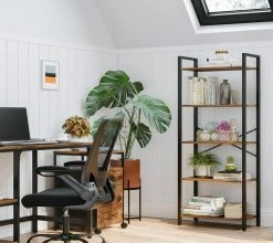 VASAGLE Bücherregal »LLS061B01 LLS60BX LLS060B02 LLS062B01«, Standregal, Stahlgestell, Büro und Flur, Industrie-Design Greige-schwarz, Vintage -Vasagle Auslauf Geschäft 07fe47f3 582e 4a2a 8bca e87458030e6c