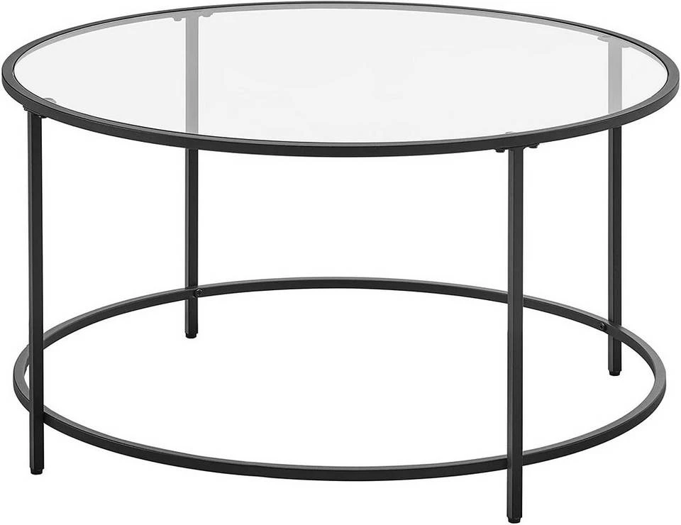 VASAGLE Couchtisch »LGT21G«, Beistelltisch, Glastisch, Sofatisch mit Metallgestell, Hartglas, Ø 84 cm, rund, stabil Gold, Schwarz 17 VASAGLE Couchtisch »LGT21G«, Beistelltisch, Glastisch, Sofatisch mit Metallgestell, Hartglas, Ø 84 cm, rund, stabil Gold, Schwarz – Bild 15