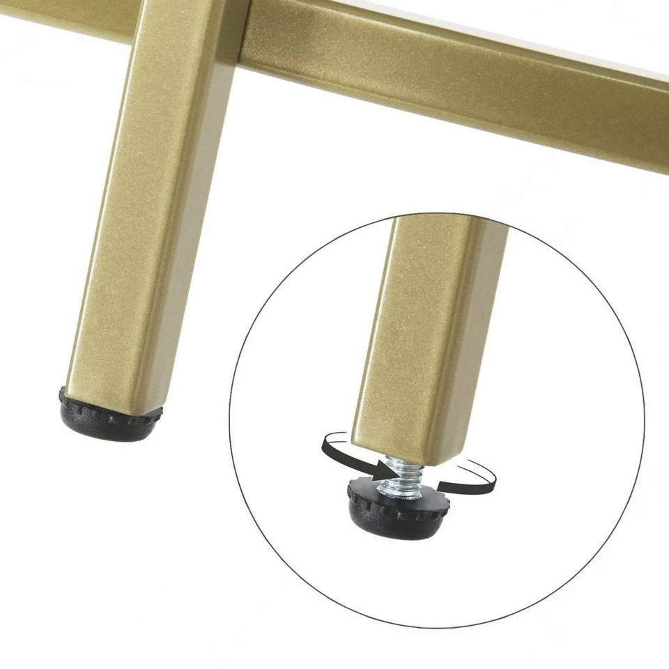 VASAGLE Couchtisch »LGT21G«, Beistelltisch, Glastisch, Sofatisch mit Metallgestell, Hartglas, Ø 84 cm, rund, stabil Gold, Schwarz 8 VASAGLE Couchtisch »LGT21G«, Beistelltisch, Glastisch, Sofatisch mit Metallgestell, Hartglas, Ø 84 cm, rund, stabil Gold, Schwarz – Bild 6