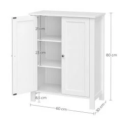 VASAGLE Badkommode »BCB60W«, Badezimmerschrank, 60 x 80 x 30 cm, weiß -Vasagle Auslauf Geschäft 0982dfe9 ebcd 45a9 81b2 e0c361f1a52b