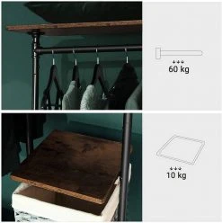 VASAGLE Kleiderständer »HSR66BX«, Schwerlast Garderobenständer auf Rollen, vintage -Vasagle Auslauf Geschäft 0a881d3a e8de 4df4 8080 097c4e1dcf20