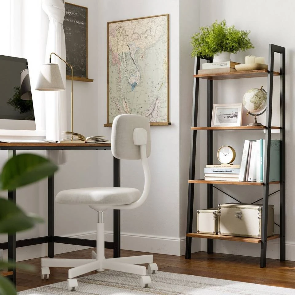 VASAGLE Standregal »LLS44MG LLS44X LLS45X«, Bücherregal, Leiterregal mit 4 Ebenen, vintage Grau 4 VASAGLE Standregal »LLS44MG LLS44X LLS45X«, Bücherregal, Leiterregal mit 4 Ebenen, vintage Grau – Bild 3