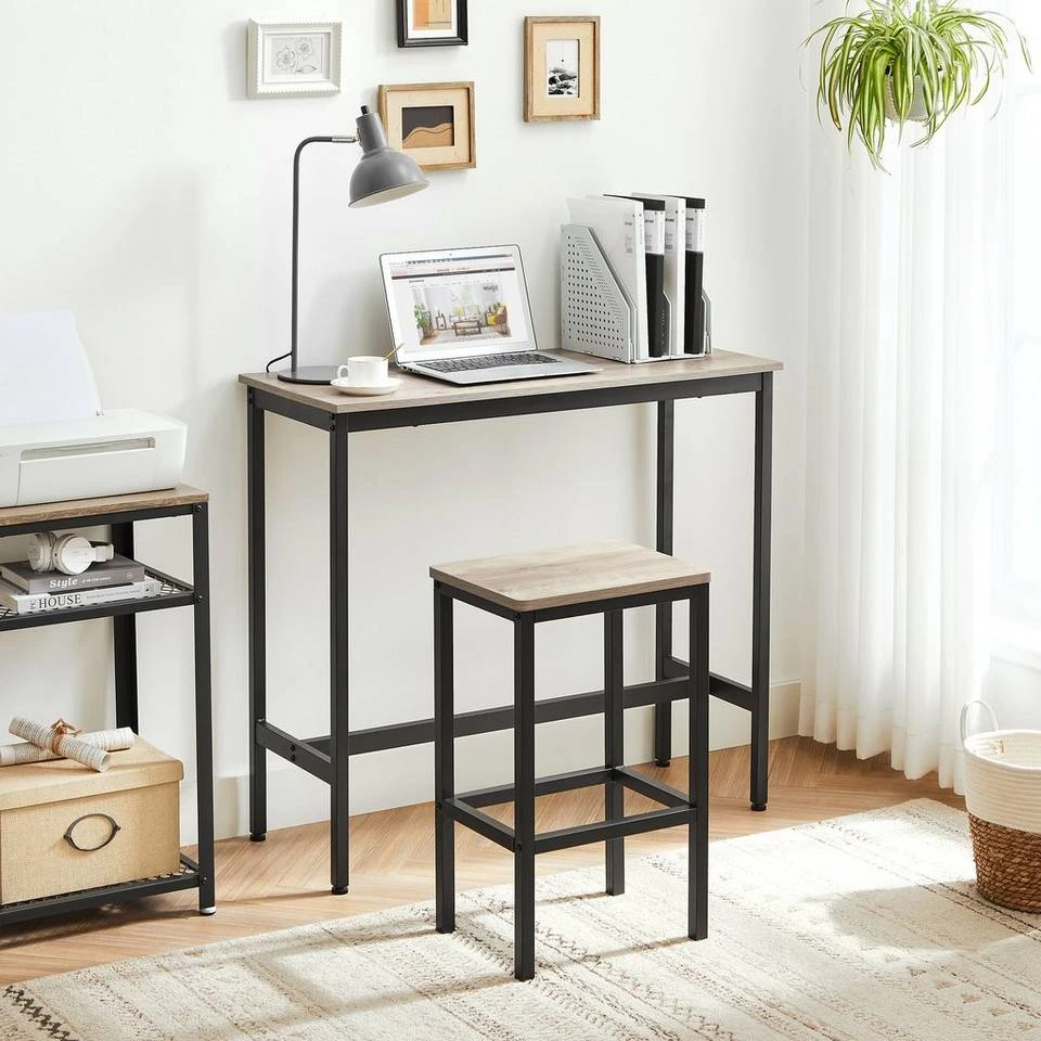 VASAGLE Barhocker »LBC65X LBC065B02«, 2er Set Barstühle, für Küche, Wohnzimmer, Esszimmer, Industrie-Design Greige, Vintage 14 VASAGLE Barhocker »LBC65X LBC065B02«, 2er Set Barstühle, für Küche, Wohnzimmer, Esszimmer, Industrie-Design Greige, Vintage – Bild 12