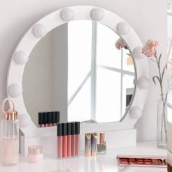 VASAGLE Schminktisch »RDT11WL RDT11BL«, Frisiertisch, Kosmetiktisch, mit Beleuchtung und gepolsterter Hocker Schwarz, Wei&szlig; -Vasagle Auslauf Geschäft 0d095a33 24cf 4562 82b1 682d822bb9f8