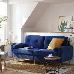 VASAGLE 3-Sitzer »LCS001«, Bezug aus Samt, Metallbeine, Klassisch bis modern, einfacher Aufbau, 183 x 78 x 88 cm Blau, Grau, Petrolfarben, Rosa -Vasagle Auslauf Geschäft 105bead8 e8de 430c a4c6 cdd5de8a0cee