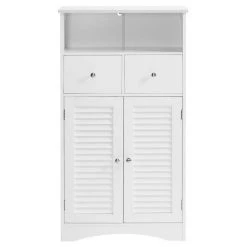 VASAGLE Badkommode »BBC145W01«, Kommode mit 2 Türen, 2 Schubladen, Hoch 108 cm, verstellbare Regalebene, skandinavischer Stil, weiß -Vasagle Auslauf Geschäft 115fd985 c7e2 4eb7 97e9 fbff692f26fc