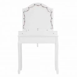 VASAGLE Schminktisch »RDT170W01«, Frisiertisch, Kosmetiktisch, mit gepolsterter Hocker, 10 Glühbirnen, weiß -Vasagle Auslauf Geschäft 1281d23d 46d1 40ed 9948 4025e6263387