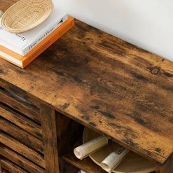 VASAGLE Kommode »LBF004X01«, Sideboard, Küchenschrank mit 2 Lamellentüren, freistehend, 100 x 35 x 75 cm, vintagebraun -Vasagle Auslauf Geschäft 139c6905 7ba6 4a15 a285 77afe26ad8e1