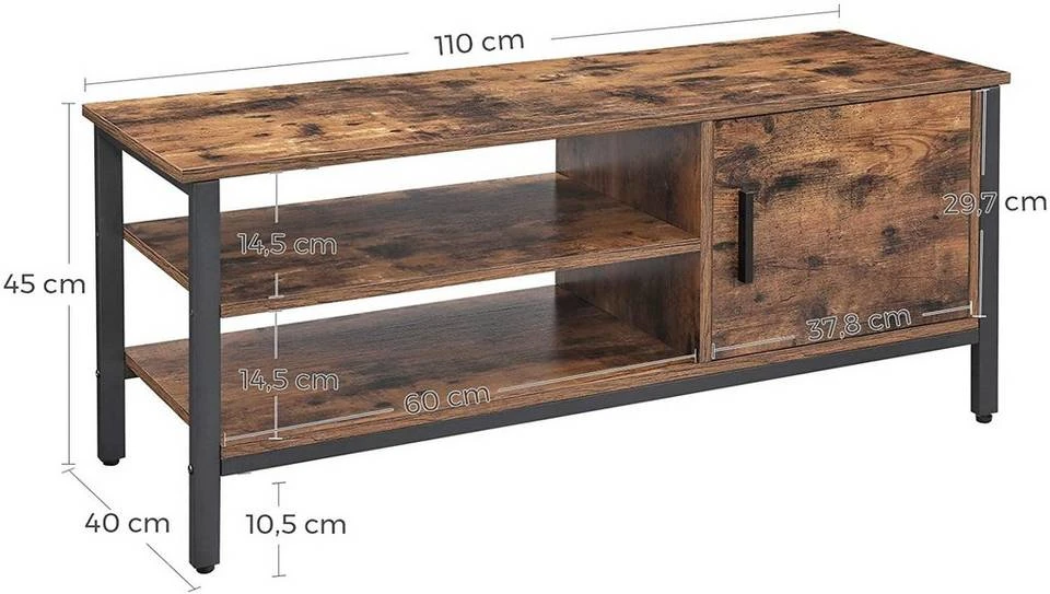 VASAGLE Lowboard »LTV42BX«, TV-schrank, für Fernseher bis 48 Zoll, vintage 8 VASAGLE Lowboard »LTV42BX«, TV-schrank, für Fernseher bis 48 Zoll, vintage – Bild 6