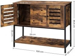 VASAGLE Sideboard »LSC082B01«, Kommode mit 2 Schubladen und Ablage, aus Metallrahmen, Holzoptik, stabil, vintage -Vasagle Auslauf Geschäft 1780a48a cd37 411f 9730 523f8883d76e