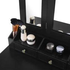 VASAGLE Schminktisch »RDT60WT RDT60BK«, Frisiertisch, Kosmetiktisch mit 3-teiliger Klappspiegel,mit Hocker Schwarz, Weiß 31 VASAGLE Schminktisch »RDT60WT RDT60BK«, Frisiertisch, Kosmetiktisch mit 3-teiliger Klappspiegel,mit Hocker Schwarz, Weiß -Vasagle Auslauf Geschäft 1b0b0b5f 44df 4d9e a223 e76a98d45445