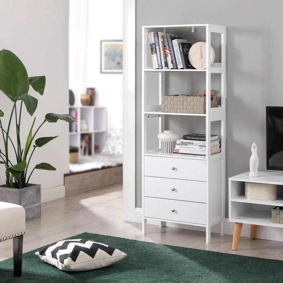 VASAGLE Badkommode »BBC163W01«, Badezimmerschrank, Badschrank, mattweiß 4 VASAGLE Badkommode »BBC163W01«, Badezimmerschrank, Badschrank, mattweiß – Bild 2