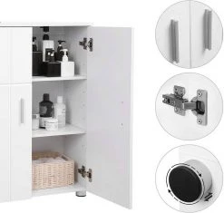 VASAGLE Kommode »BBK42WT«, Badezimmerschrank, Beistellschrank, Flurschrank, weiß -Vasagle Auslauf Geschäft 1bb82c3f bb11 4791 877c ce6a709703e8