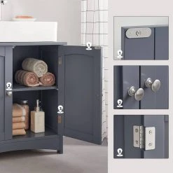 VASAGLE Waschbeckenunterschrank »BBC01WT BBC001G01« Unterschrank, 60 x 60 x 30 cm, Landhausstil Grau, Wei&szlig; -Vasagle Auslauf Geschäft 1c827ca2 1b71 4382 a4a9 b705c7b4bc1a