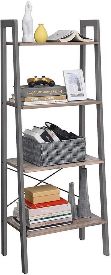 VASAGLE Standregal »LLS44MG LLS44X LLS45X«, Bücherregal, Leiterregal mit 4 Ebenen, vintage Grau 14 VASAGLE Standregal »LLS44MG LLS44X LLS45X«, Bücherregal, Leiterregal mit 4 Ebenen, vintage Grau – Bild 13