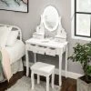 VASAGLE Schminktisch »RDT09WL«, Frisiertisch, Kosmetiktisch mit Beleuchtung, mit Spiegel und Hocker, 5 Schubladen -Vasagle Auslauf Geschäft 1ce13de0 a8b8 4047 bafc 9a40238912e7