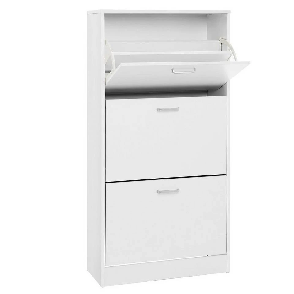 VASAGLE Schuhschrank »LBC03« Schuhregal mit 3 Klappen und Ebenen, perfekt für schmale Flure, 60 x 24 x 120 cm (L x B x H) Eichenfarben, Vintage, Weiß 19 VASAGLE Schuhschrank »LBC03« Schuhregal mit 3 Klappen und Ebenen, perfekt für schmale Flure, 60 x 24 x 120 cm (L x B x H) Eichenfarben, Vintage, Weiß – Bild 17