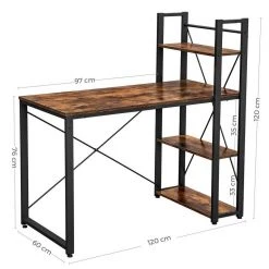 VASAGLE Schreibtisch »LWD48X«, Computertisch, 120 cm langer, Regalböden rechts oder links, Bürotisch, einfache Montage, stabil, Industrie-Design 15 VASAGLE Schreibtisch »LWD48X«, Computertisch, 120 cm langer, Regalböden rechts oder links, Bürotisch, einfache Montage, stabil, Industrie-Design -Vasagle Auslauf Geschäft 1f7db96b 74dd 4562 8ca8 d0ea9ec862b5