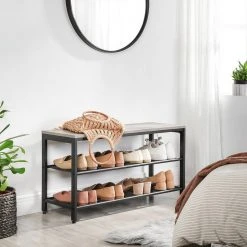 VASAGLE Schuhbank »LBS73 LBS74 LBS078«, Schuhregal mit Sitzfläche, Schuhablage, Flur, verschiedene Größen, vintage Grau -Vasagle Auslauf Geschäft 222ca00c 7e6e 4f5b 8a1e 71cf5c7465f2