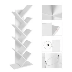 VASAGLE Bücherregal »LBC11BX LBC11WTV1«, Standregal mit 8 Ebenen, in Baumform, für Wohnzimmer, Homeoffice und Büro Vintage, Wei&szlig; -Vasagle Auslauf Geschäft 2352a63e 699c 42ff 8728 3ed5772a61be