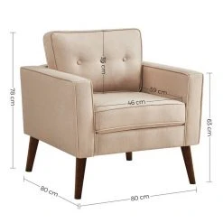 VASAGLE Relaxsessel »LAC003G01 LAC003M01«, Fernsehsessel, Loungesessel, mit Sitzkissen, für Wohnzimmer, Büro Beige, Grau -Vasagle Auslauf Geschäft 2358ee1a b837 471a 8c5a 8dbc88cc4c43