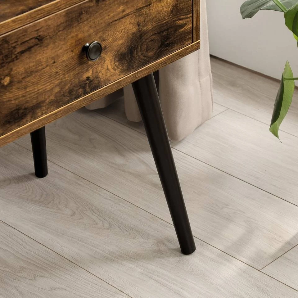 VASAGLE Beistelltisch »LET176B01«, Nachttisch, mit Schublade und schrägen Beinen, vintage 6 VASAGLE Beistelltisch »LET176B01«, Nachttisch, mit Schublade und schrägen Beinen, vintage – Bild 4