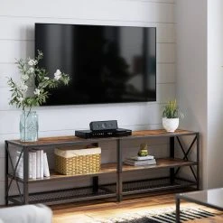 VASAGLE Lowboard »LTV094 / 095B01«, TV-Schrank, Fernsehtisch, TV-Regal, mit Ablagen, Stahlgestell, vintage -Vasagle Auslauf Geschäft 23bbc042 c12c 4365 b103 d1a9a32b9162