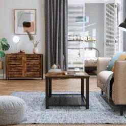 VASAGLE Kommode »LSC081B01«, Sideboard, Küchenschrank mit Schiebetüren, Wohnzimmer, Flur, Homeoffice, Stahlgestell, Breite 100 cm, vintage -Vasagle Auslauf Geschäft 23c72b5e aee8 4737 82c1 800d8af80a1a