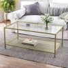 VASAGLE Couchtisch »LGT031A01«, Sofatisch, Beistelltisch, mit Hartglas und engmaschiger Gitterablage, aus Metallgestell, Gold-Transparent -Vasagle Auslauf Geschäft 252e1da7 a9f7 4f86 9728 0fb109a81d72