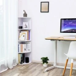 VASAGLE Bücherregal »LBC42WT«, 4 Ebenen Eckregal, 129,5cm, Standregal, für Küche, Schlafzimmer, Wohnzimmer, Büro, weiß -Vasagle Auslauf Geschäft 262bfdfb a072 437b 8617 26a811d3e1cc