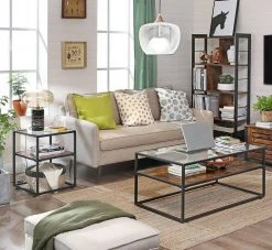 VASAGLE Couchtisch »LCT30BX«, Kaffeetisch mit Glasoberfläche, stabiles Stahlgestell, Hartglas, Wohnzimmer, 106 x 57 x 45 cm, vintage -Vasagle Auslauf Geschäft 278a5a71 f433 4ea5 81ad a96fd7cb82e7