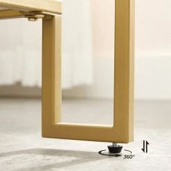 VASAGLE Couchtisch »LGT033A01«, Beistelltisch, 2 Ablagen aus Hartglas, Dekoration mit Stauraum, modernes Design, 100 x 55 x 45 cm, goldfarben -Vasagle Auslauf Geschäft 28cb645b 23d3 45a8 96f7 38444c20c606