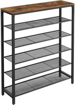 VASAGLE Schuhregal »LBS14 LBS15 LBS016«, Schuhablage mit Gitterebenen und großzügiger Oberfläche für Taschen, Metall, unterschiedliche Höhen, vintage Greige -Vasagle Auslauf Geschäft 29bb4153 bab6 473e a8c5 e58476d6257b