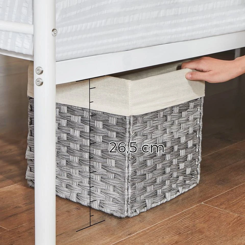 VASAGLE Metallbett »RMB061 RMB063«, Einzelbett, Doppelbett, mit Lattenrost und Bettgestell, für kleine Räume, Gästebett Schwarz, Weiß 4 VASAGLE Metallbett »RMB061 RMB063«, Einzelbett, Doppelbett, mit Lattenrost und Bettgestell, für kleine Räume, Gästebett Schwarz, Weiß – Bild 4