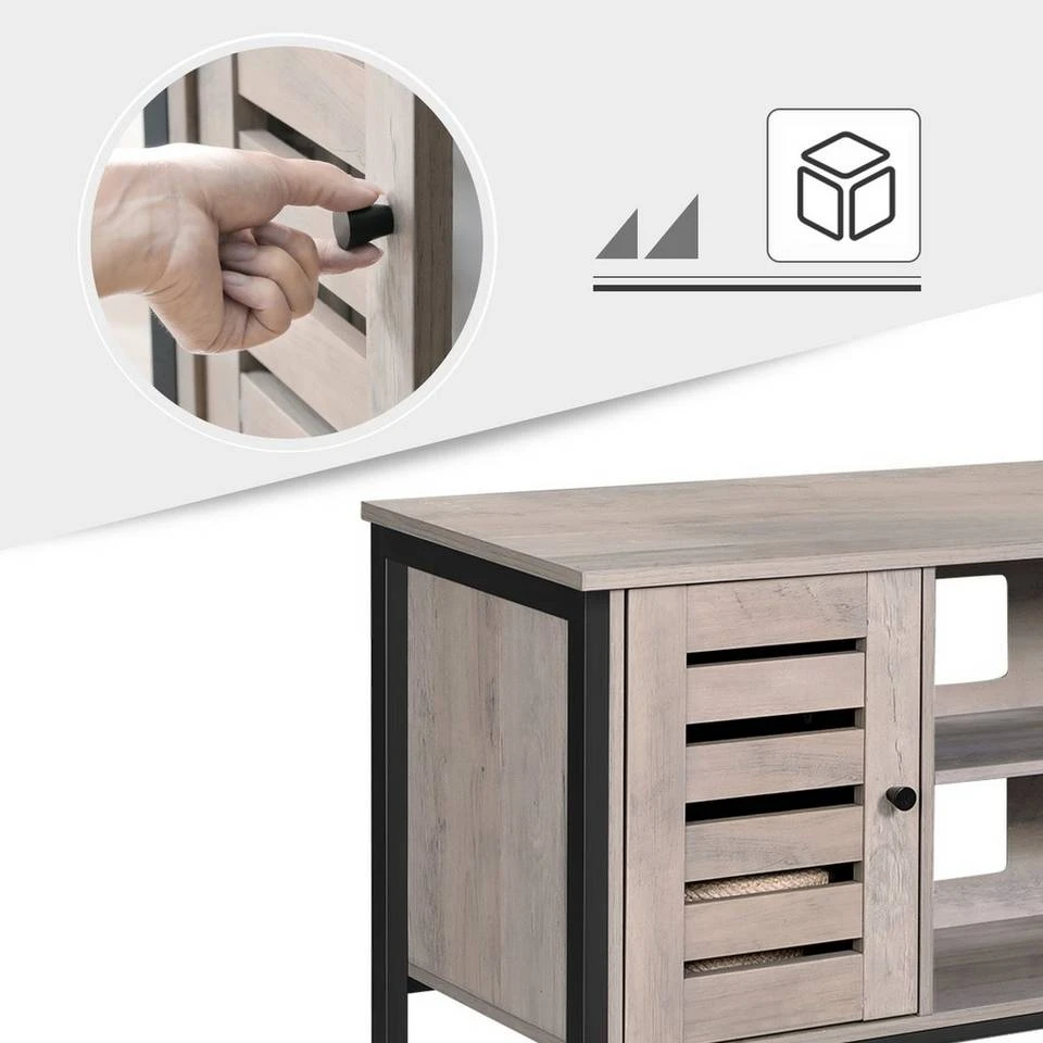 VASAGLE Lowboard »LTV43BX / MB«, TV-schrank, Fernsehtisch, mit 2 Schränken und 2 Regalebenen, 110 x 40 x 50 cm, Industrie-Design Greige-Schwarz, Vintage 13 VASAGLE Lowboard »LTV43BX / MB«, TV-schrank, Fernsehtisch, mit 2 Schränken und 2 Regalebenen, 110 x 40 x 50 cm, Industrie-Design Greige-Schwarz, Vintage – Bild 11