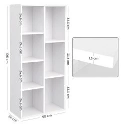 VASAGLE Bücherregal »LBC27NL LBC27WT LBC27BX«, Würfelregal, Standregal, eichefarben Natur, Vintage, Wei&szlig; -Vasagle Auslauf Geschäft 2d402292 8d76 4840 b833 6974f67db259