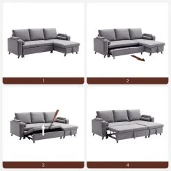 VASAGLE Schlafsofa »LCS801«, Bettsofa mit Stauraum, Ecksofa, mit Becherhalter, einfache Montage, 223 x 142 x 88 cm (L x B x H), modern Dunkelgrau, Hellgrau 29 VASAGLE Schlafsofa »LCS801«, Bettsofa mit Stauraum, Ecksofa, mit Becherhalter, einfache Montage, 223 x 142 x 88 cm (L x B x H), modern Dunkelgrau, Hellgrau -Vasagle Auslauf Geschäft 2e656938 765b 4c11 b060 4d0075e1ee5d