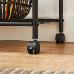 VASAGLE Servierwagen »KKS022B01«, Beistelltisch, Metallregal, Küchenhelfer, mit Rollen, 3 Ablagen, und 6 Haken, Vintage-Look -Vasagle Auslauf Geschäft 30044e2e 8675 4097 9c6e dc4c6816bb52