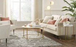 VASAGLE Couchtisch »LCT091A10«, Beistelltisch, Sofatisch, rund, mit goldfarbenem Stahlrahmen, modern, Ø 84 cm, weiß-goldfarben 20 VASAGLE Couchtisch »LCT091A10«, Beistelltisch, Sofatisch, rund, mit goldfarbenem Stahlrahmen, modern, Ø 84 cm, weiß-goldfarben -Vasagle Auslauf Geschäft 30e0aab5 95af 4d17 b82b b27e64ff0b46