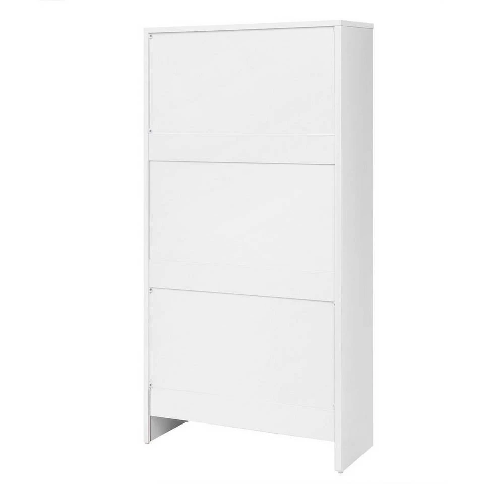 VASAGLE Schuhschrank »LBC03« Schuhregal mit 3 Klappen und Ebenen, perfekt für schmale Flure, 60 x 24 x 120 cm (L x B x H) Eichenfarben, Vintage, Weiß 16 VASAGLE Schuhschrank »LBC03« Schuhregal mit 3 Klappen und Ebenen, perfekt für schmale Flure, 60 x 24 x 120 cm (L x B x H) Eichenfarben, Vintage, Weiß – Bild 14