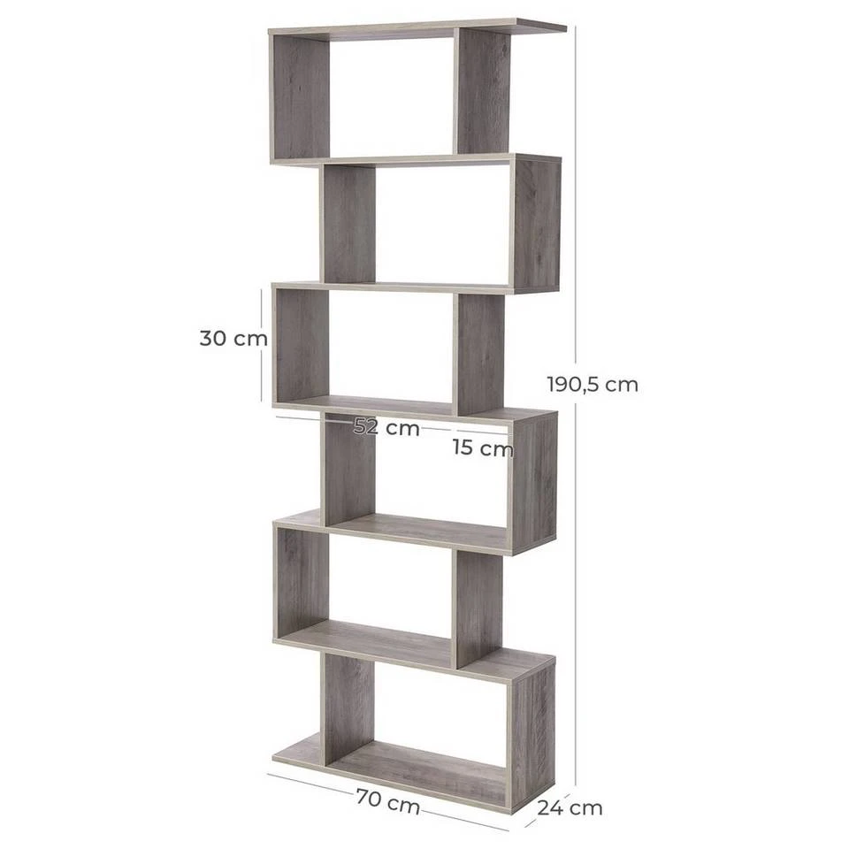 VASAGLE Bücherregal »LBC61BX LBC61WT LBC061M01 LBC41BX«, Standregal, Würfelregal, 4 Fächer, vintage Grau, Weiß 29 VASAGLE Bücherregal »LBC61BX LBC61WT LBC061M01 LBC41BX«, Standregal, Würfelregal, 4 Fächer, vintage Grau, Weiß – Bild 27