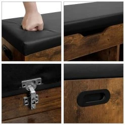 VASAGLE Schuhbank »LHS30«, Sitzbank, gepolstert, 3 offene Fächer, mit Stauraum, bis 150 kg belastbar Vintage, Wei&szlig; -Vasagle Auslauf Geschäft 35afb114 02cb 4d7f b252 31168c95946b