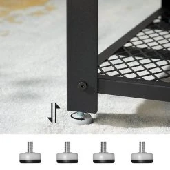 VASAGLE Couchtisch »LCT61«, Fernsehtisch mit großer Ablage, rautenförmiges Gitter, schwarzes Gestell, 106,2 x 60,2 x 45 cm Grau, Vintage -Vasagle Auslauf Geschäft 3602d605 0c3a 4779 8cb3 5a6eef3130af