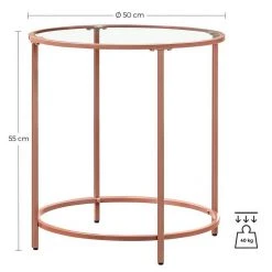 VASAGLE Beistelltisch »LGT20G/020B01«, Beistelltisch rund, kleiner Couchtisch, Glastisch mit Metallgestell, Nachttisch, Sofatisch Gold, Roségold, Schwarz 50 VASAGLE Beistelltisch »LGT20G/020B01«, Beistelltisch rund, kleiner Couchtisch, Glastisch mit Metallgestell, Nachttisch, Sofatisch Gold, Roségold, Schwarz -Vasagle Auslauf Geschäft 36ac0dfd acce 4db6 8a1f adab5a5403fc