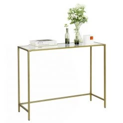 VASAGLE Konsolentisch »LGT26G LGT026A02 LGT026B01«, Beistelltisch, Sofatisch stabil, Glastisch, Wohnzimmer Ros&eacute;gold, Goldfarben, Schwarz -Vasagle Auslauf Geschäft 3944755f 2781 44c1 8c0a bb9ecc694aaa