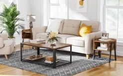 VASAGLE Nachttisch »LET54X LET799B01« (1-St), Beistelltisch, stapelbarer Nachtschrank, Metallbeine, vintage -Vasagle Auslauf Geschäft 398cebe9 b5a2 483a 8619 2564cb57ee5b